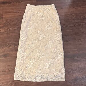 Altar'd State Cream Floral Lace Maxi Skirt worn once, 30” long prairie
